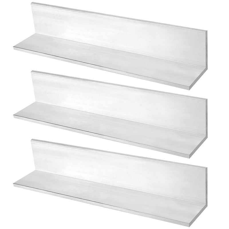 HAKZEON 3 PCS 12 Inch Aluminum Angle Stock, 2.4 x 2.4 x 1/4 Inch Aluminum Angle, 6061 Angle Aluminum Corner 90 Degree for Architecture Construction and Industry Applications - Image 1